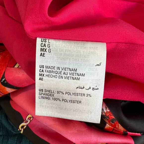 INC International Concepts pink red floral halter top back tie size L boho club - Picture 4 of 15